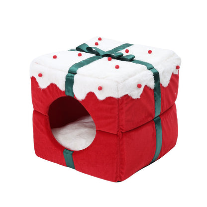 Lit double pour animaux de compagnie de Noël