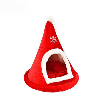 Nid de chat de Noël en coton chaud