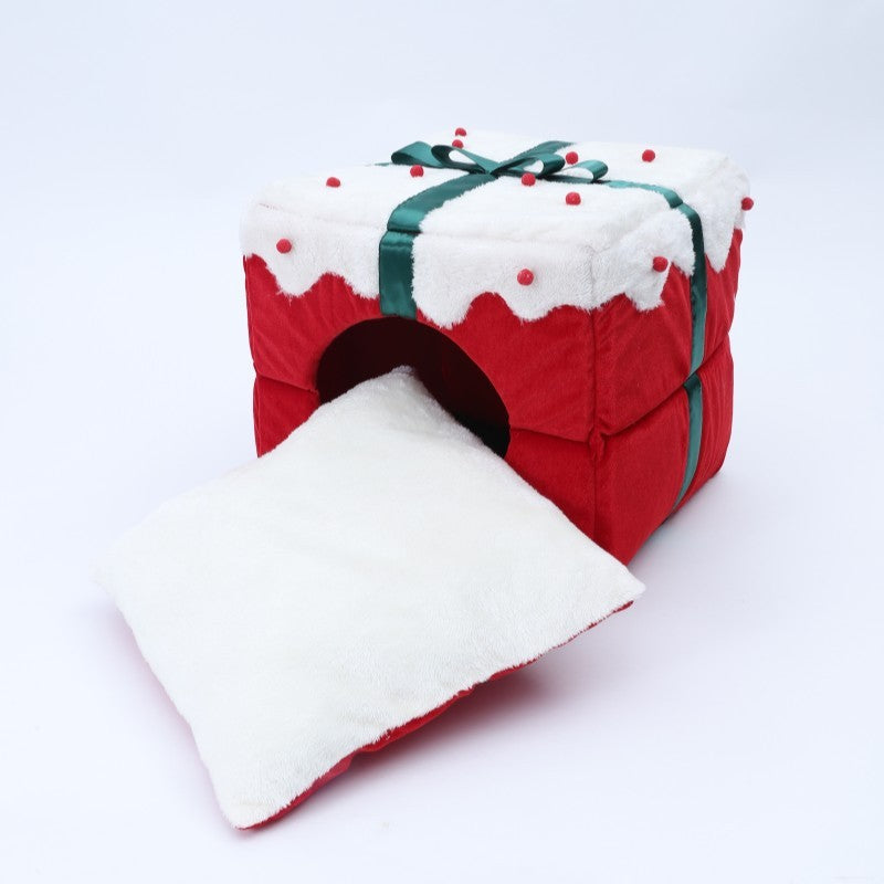 Lit double pour animaux de compagnie de Noël