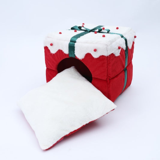 Lit double pour animaux de compagnie de Noël