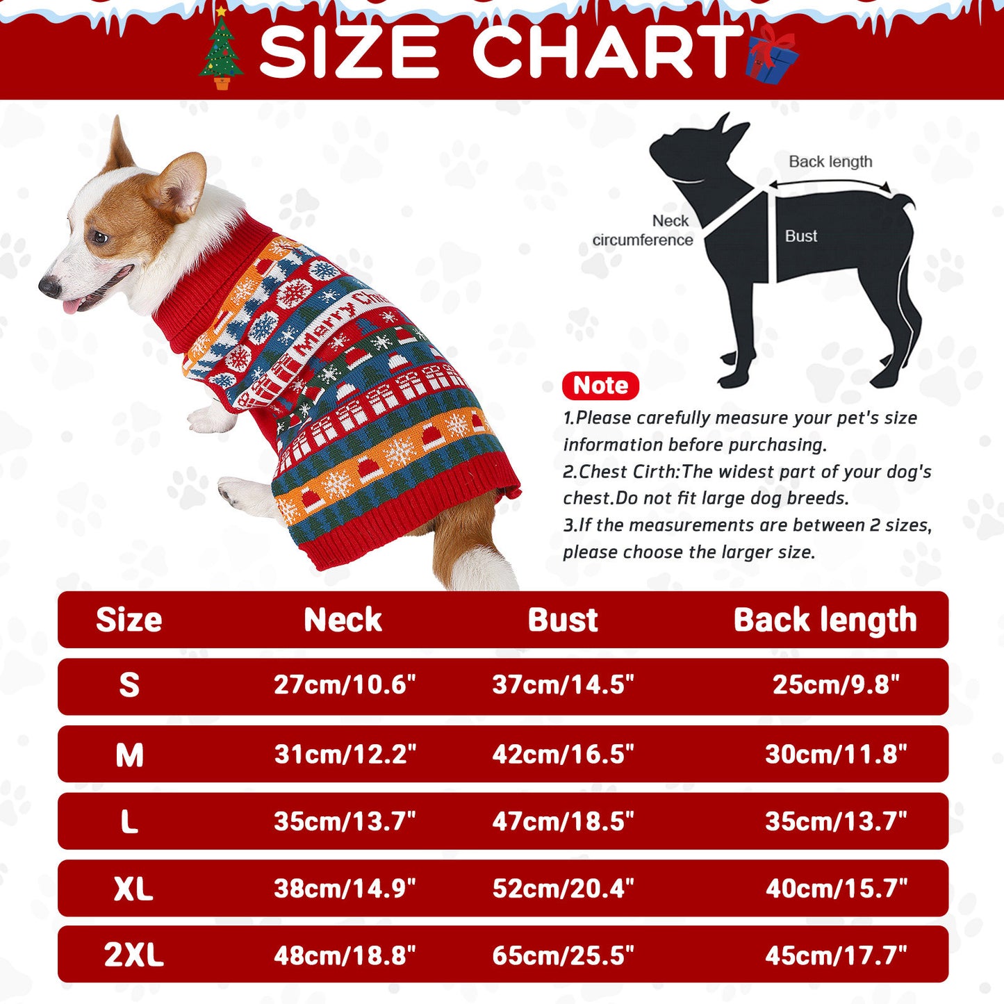 Pull de Noël en acrylique pour chien d'automne