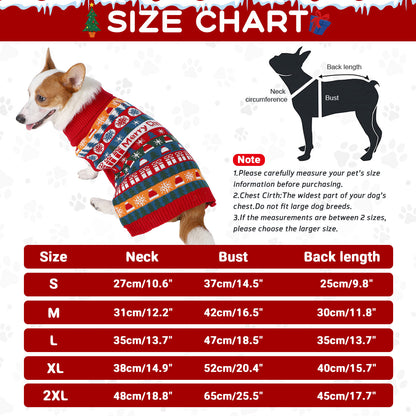 Pull de Noël en acrylique pour chien d'automne