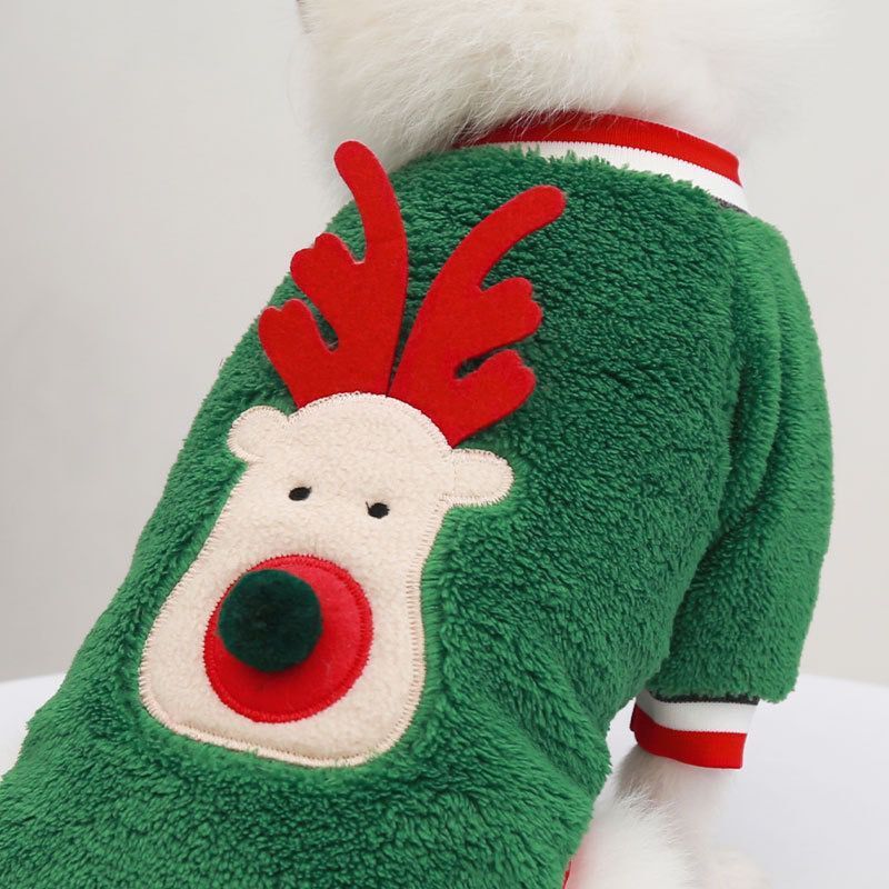 Pull de Noël en velours imprimé chien