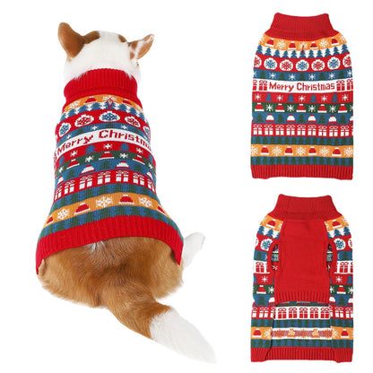 Pull de Noël en acrylique pour chien d'automne