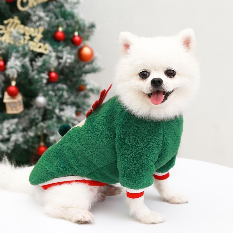 Pull de Noël en velours imprimé chien