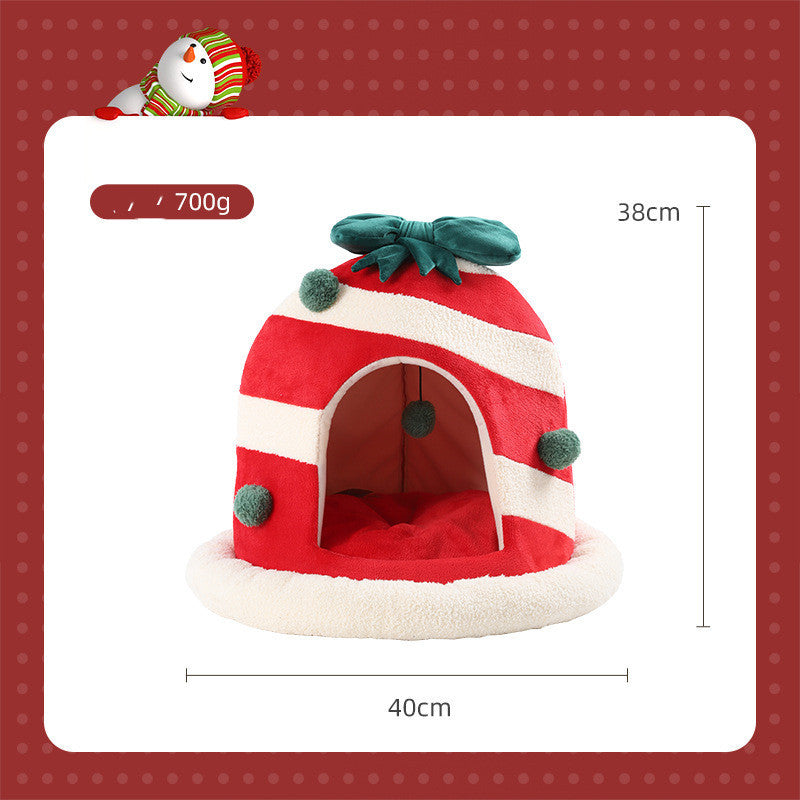 Lit double pour animaux de compagnie de Noël