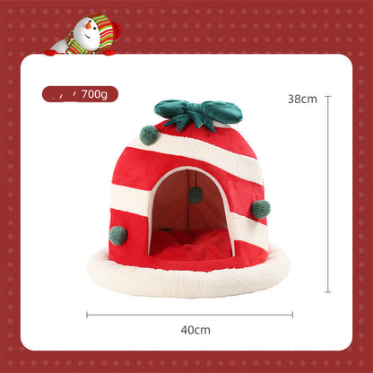 Lit double pour animaux de compagnie de Noël