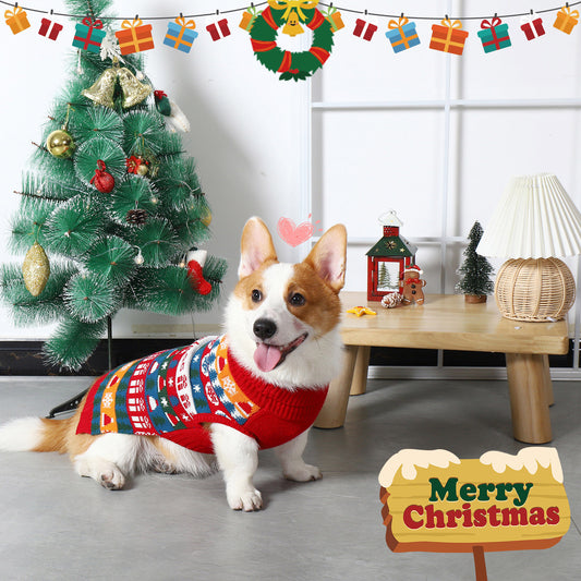 Pull de Noël en acrylique pour chien d'automne