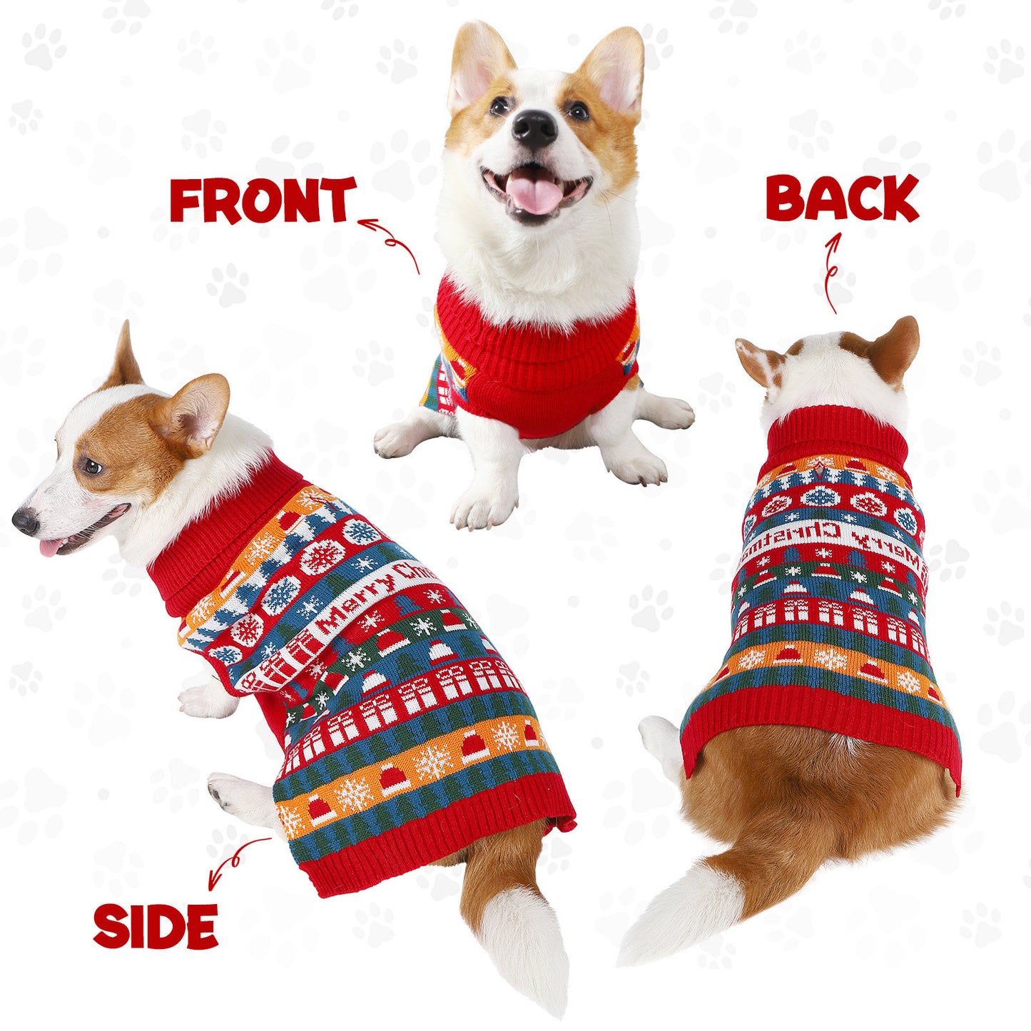 Pull de Noël en acrylique pour chien d'automne