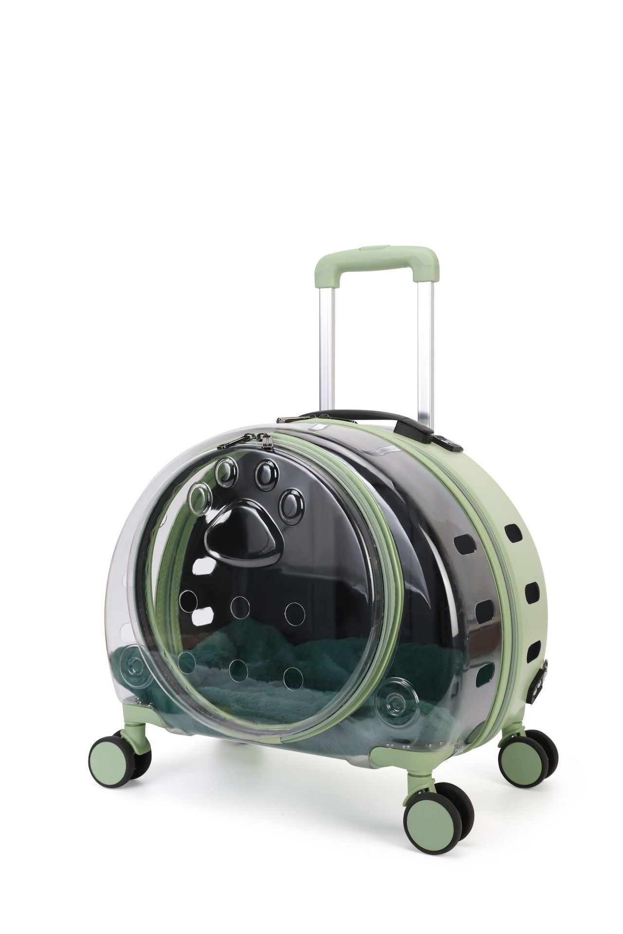 Sac à roulettes pour chat entièrement transparent