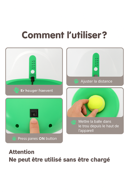 Lanceur automatique de balles pour animaux de compagnie
