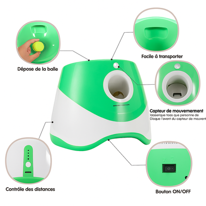 Lanceur automatique de balles pour animaux de compagnie