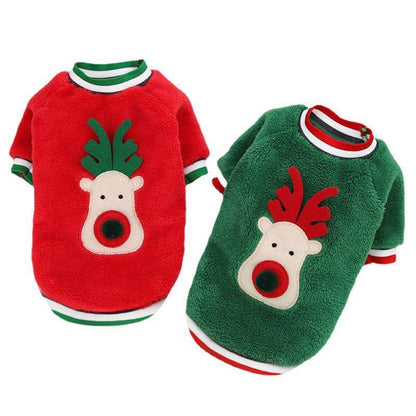 Pull de Noël en velours imprimé chien
