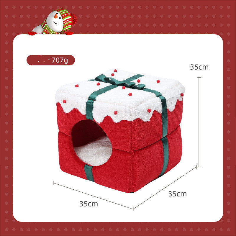 Lit double pour animaux de compagnie de Noël