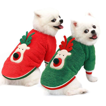 Pull de Noël en velours imprimé chien