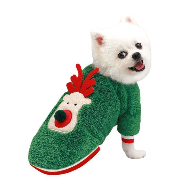 Pull de Noël en velours imprimé chien